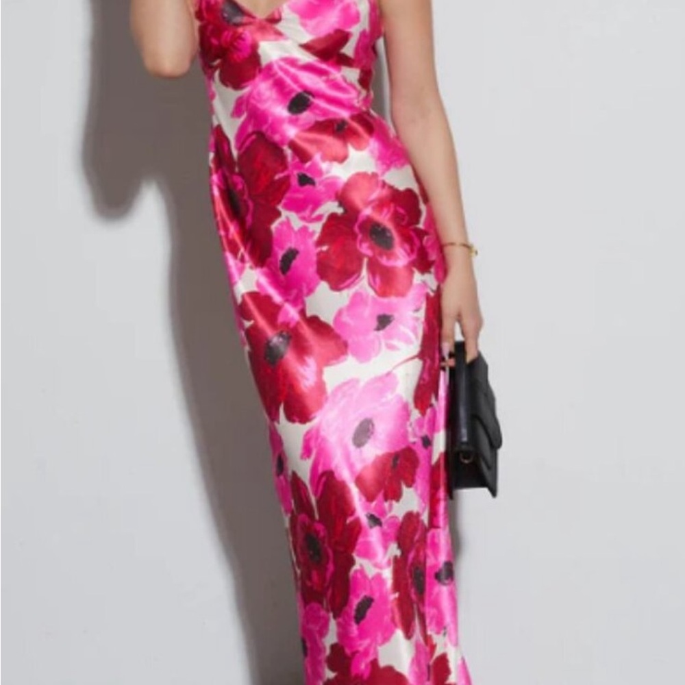Vici Pink Spaghetti Strap Slip Maxi Dress